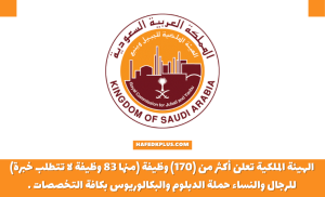 الهيئة الملكية توفر أكثر من 170 وظيفة شاغرة (رجال / نساء) في عدة مناطق بالمملكة