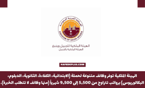 الهيئة الملكية توفر وظائف لجميع المؤهلات برواتب تصل الى 9500 ريال