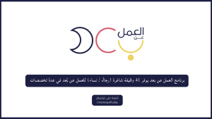 برنامج العمل عن بعد يوفر 41 وظيفة شاغرة (رجال / نساء) للعمل عن بُعد في عدة تخصصات