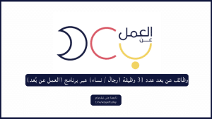 وظائف عن بعد عدد 31 وظيفة (رجال / نساء) عبر برنامج (العمل عن بُعد)